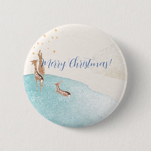 Winter Holiday Reindeer Ronde Button 5,7 Cm (Voorkant)