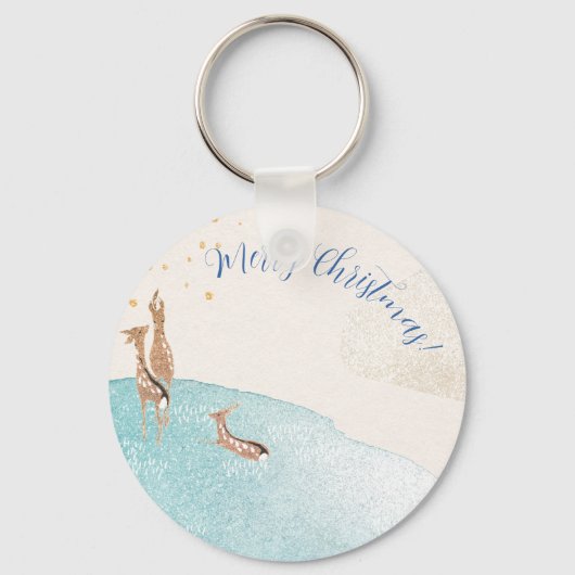 Winter Holiday Reindeer Sleutelhanger (Voorkant)