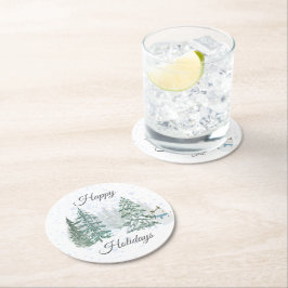 Winter Holiday Ronde Kartonnen Onderzetter