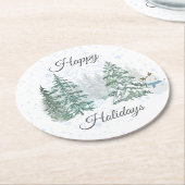Winter Holiday Ronde Kartonnen Onderzetter (Gebogen)