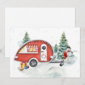 Winter Holiday RV Camper Camping Snow Feestdagenkaart (Voorkant / Achterkant)