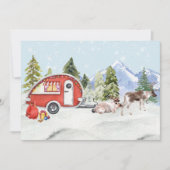 Winter Holiday RV Camper Reindekerst Feestdagenkaart (Voorkant)