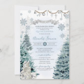 Winter Holiday Silver en Blue Snow Quinceañera Kaart (Voorkant)