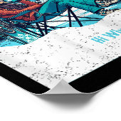 Winter Holiday Skier Woman Drinking Coffee Christm Poster (Hoek)