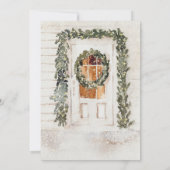 Winter Holiday Sleepover Party Birthday Kaart (Achterkant)