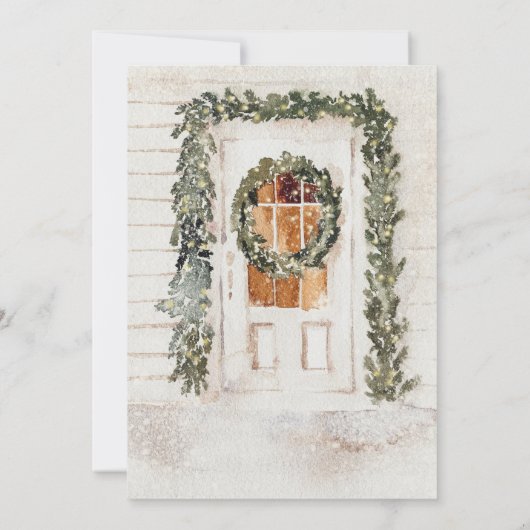 Winter Holiday Sleepover Party Birthday Kaart (Achterkant)