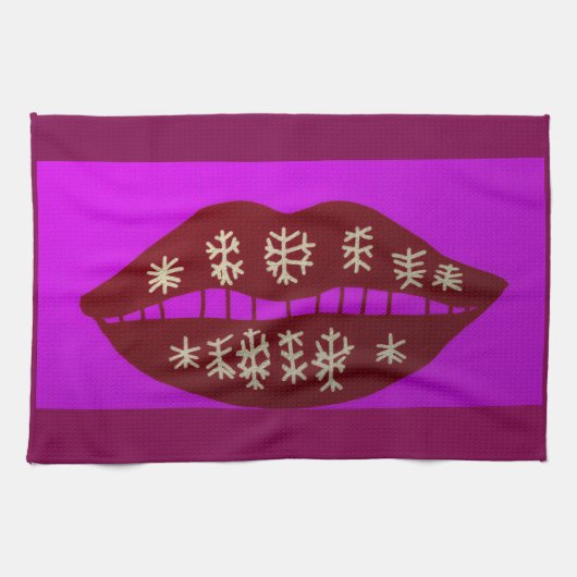 Winter Holiday Smile Kitchen Towel Theedoek (Horizontaal)