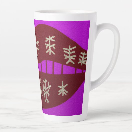 Winter Holiday Smile Latte Mok (Rechts)