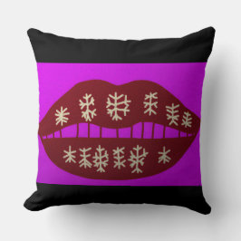 Winter Holiday Smile Throw Pillow Kussen
