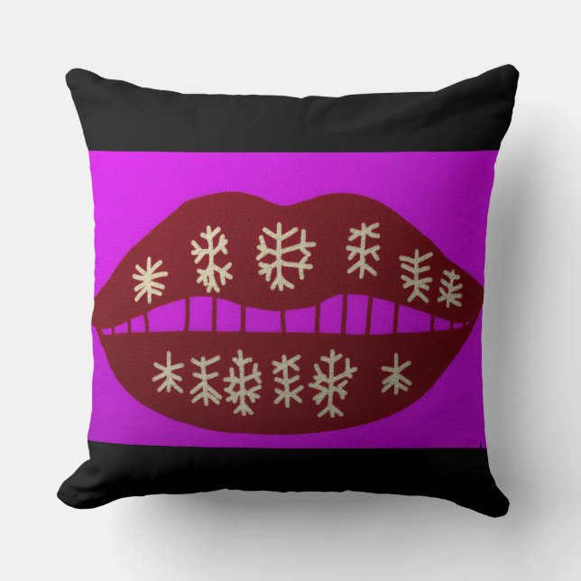 Winter Holiday Smile Throw Pillow Kussen (Voorkant)