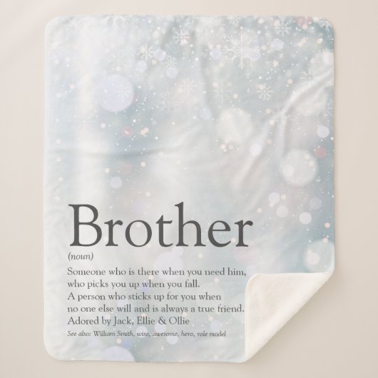 Winter Holiday Snowflakes Cool Brother Quote Sherpa Deken (Voorkant)