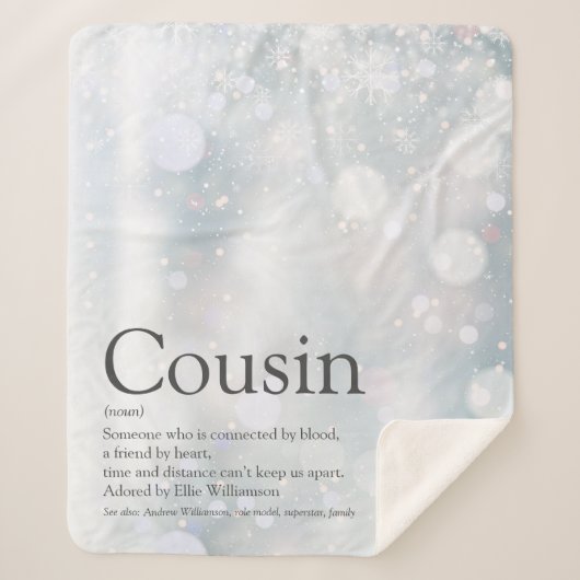 Winter Holiday Snowflakes Cool Cousin Quote Sherpa Deken (Voorkant)