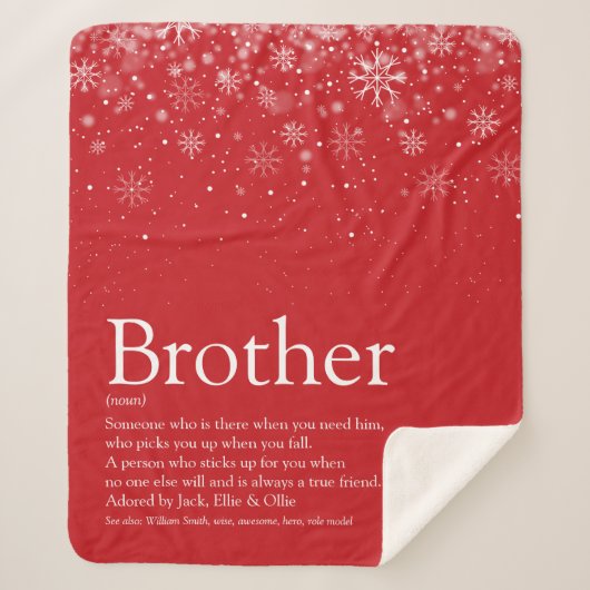 Winter Holiday Snowflakes Fun Brother Red Sherpa Deken (Voorkant)