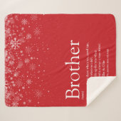 Winter Holiday Snowflakes Fun Brother Red Sherpa Deken (Voorkant (horizontaal))