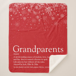 Winter Holiday Snowflakes Grandouders Quote Sherpa Deken