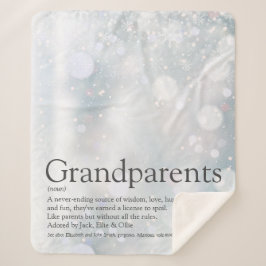 Winter Holiday Snowflakes Grandouders Quote Sherpa Deken