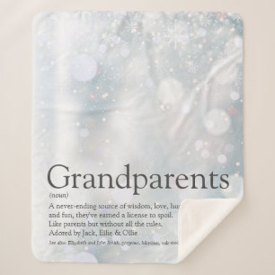 Winter Holiday Snowflakes Grandouders Quote Sherpa Deken