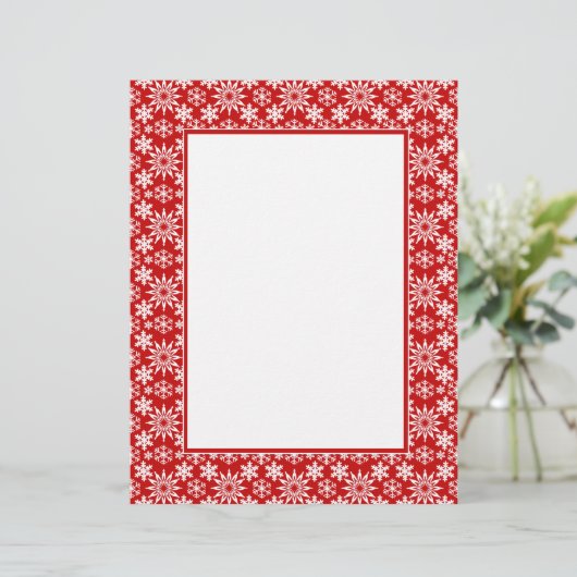 Winter Holiday Snowflakes Letterhead (Staand voorkant)
