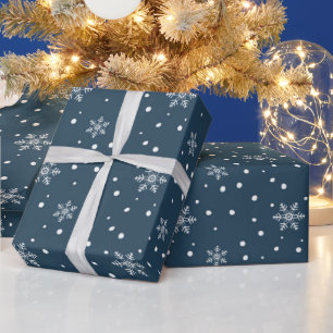 Winter Holiday Snowflakes Patroon Cadeaupapier