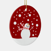 Winter Holiday Snowman Keramisch Ornament (Rechts)