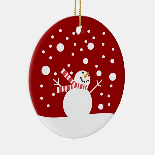 Winter Holiday Snowman Keramisch Ornament (Rechts)