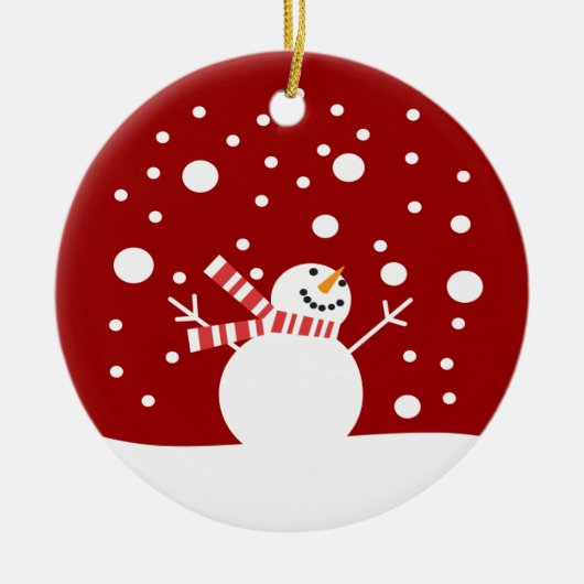 Winter Holiday Snowman Keramisch Ornament (Voorkant)