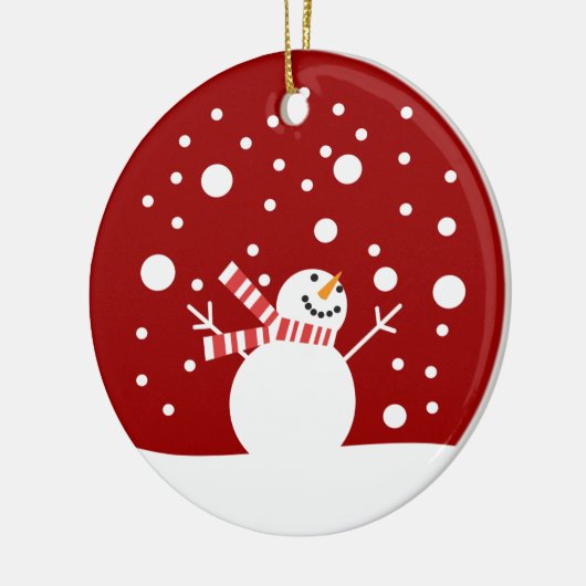 Winter Holiday Snowman Keramisch Ornament (Links)