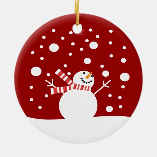 Winter Holiday Snowman Keramisch Ornament (Achterkant)