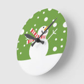 Winter Holiday Snowman Ronde Klok (Hoek)