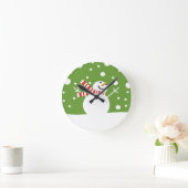 Winter Holiday Snowman Ronde Klok (Huis)