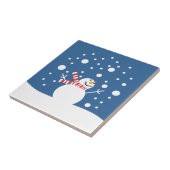 Winter Holiday Snowman Tegeltje (Zijkant)