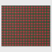 Winter Holiday Tartan pattern Scottish red green Cadeaupapier (Vlak)