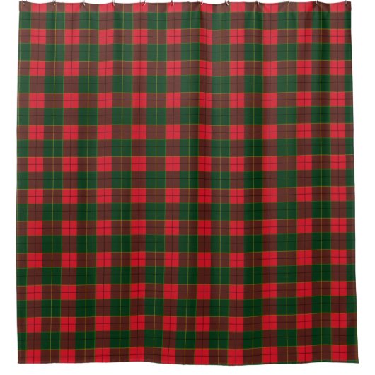 Winter Holiday Tartan pattern  Scottish red green Douchegordijn (Voorkant)