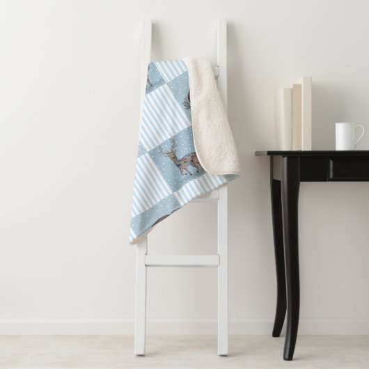 Winter Holiday Theme Baby Blanket Sherpa Deken (In situ)