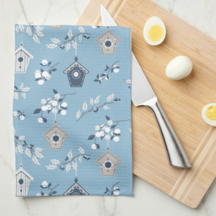 Winter Holiday Vogels & Birdhouses Kitchen Towel Theedoek