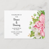 Winter Holiday Weddenschap Waterverf Floral Informatiekaartje (Voorkant)