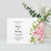 Winter Holiday Weddenschap Waterverf Floral Informatiekaartje (Staand voorkant)