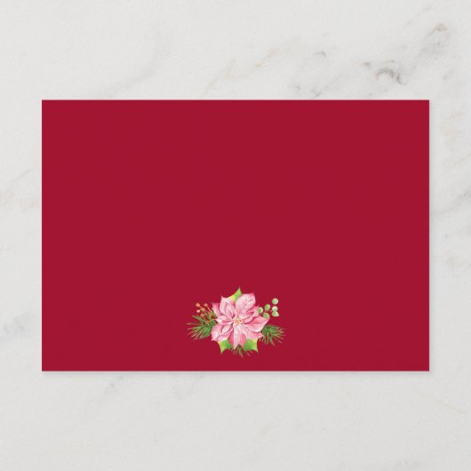 Winter Holiday Weddenschap Waterverf Floral Informatiekaartje (Achterkant)