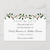 Winter Holiday Wedding Holly Berry Bewaar de datum Aankondigingskaart (Voorkant)