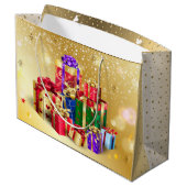 Winter Holiday Wishes XMAS Persoonlijk Groot Cadeauzakje (Achterkant Gekanteld)