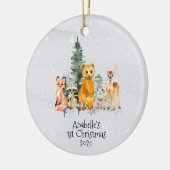 Winter Holiday Woodland Keramisch Ornament (Links)
