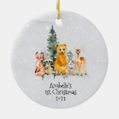 Winter Holiday Woodland Keramisch Ornament (Achterkant)
