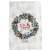Winter Holiday Wreath 'Dit is het seizoensmonogram Medium Cadeauzakje (Achterkant)
