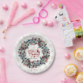 Winter Holiday Wreath 'Dit is het seizoensmonogram Papieren Bordje (Feest)