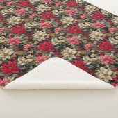 Winter Holidays Poinsettia Floral Sherpa Deken (3/4)