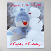 Winter Holidays Snowman Greeting Poster (Voorkant)