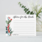 Winter Holly Advice voor de Bride Advieskaart (Staand voorkant)