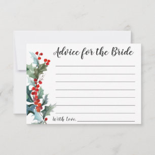 Winter Holly Advice voor de Bride Advieskaart