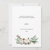 Winter Holly Berries & Floral Photo Holiday Kaart (Achterkant)