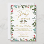 Winter Holly Berries kerstfeestdag Baby shower Kaart (Voorkant)